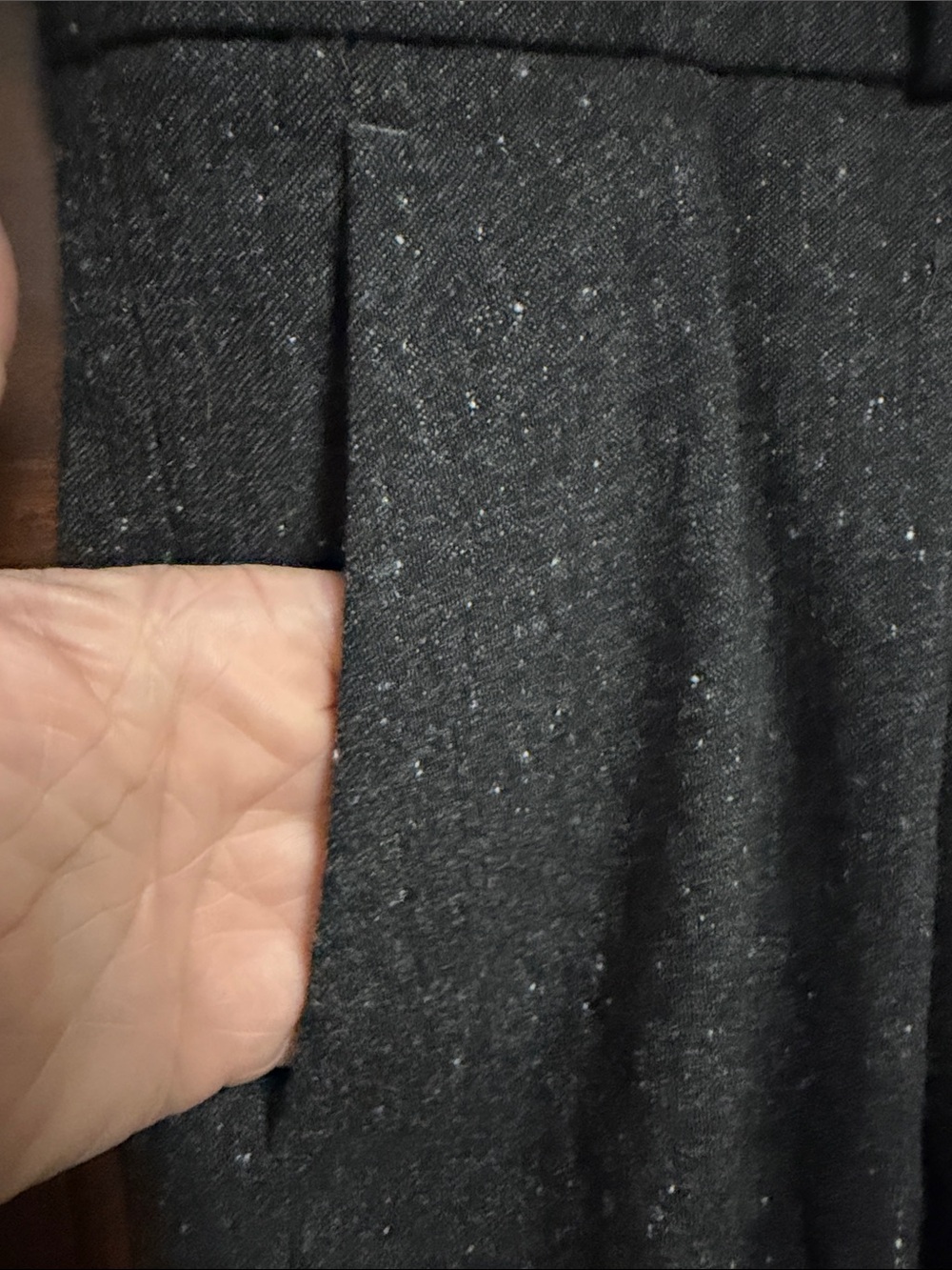 Banana Republic Wide-Leg Pants in Charcoal Tweed (28% wool) - Picture 4 of 8